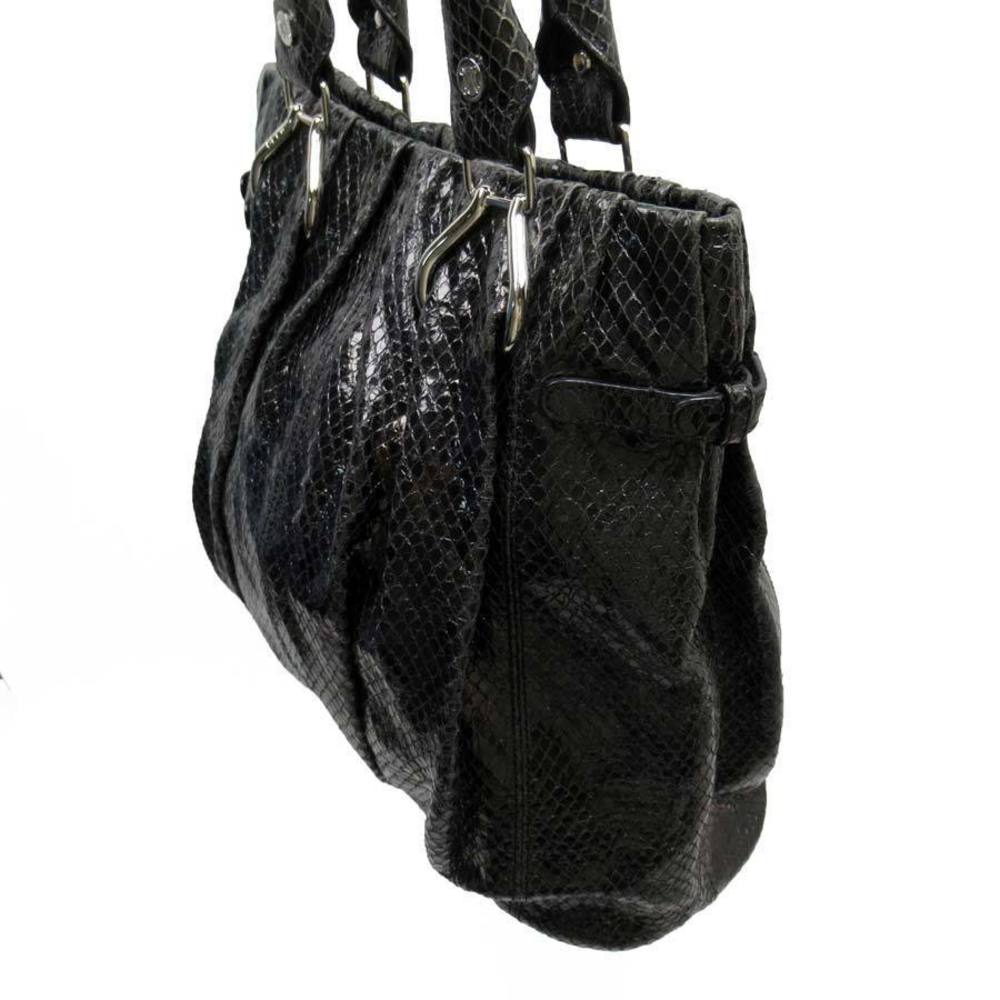 Celine Shoulder Bag Leather Python Black - image 2